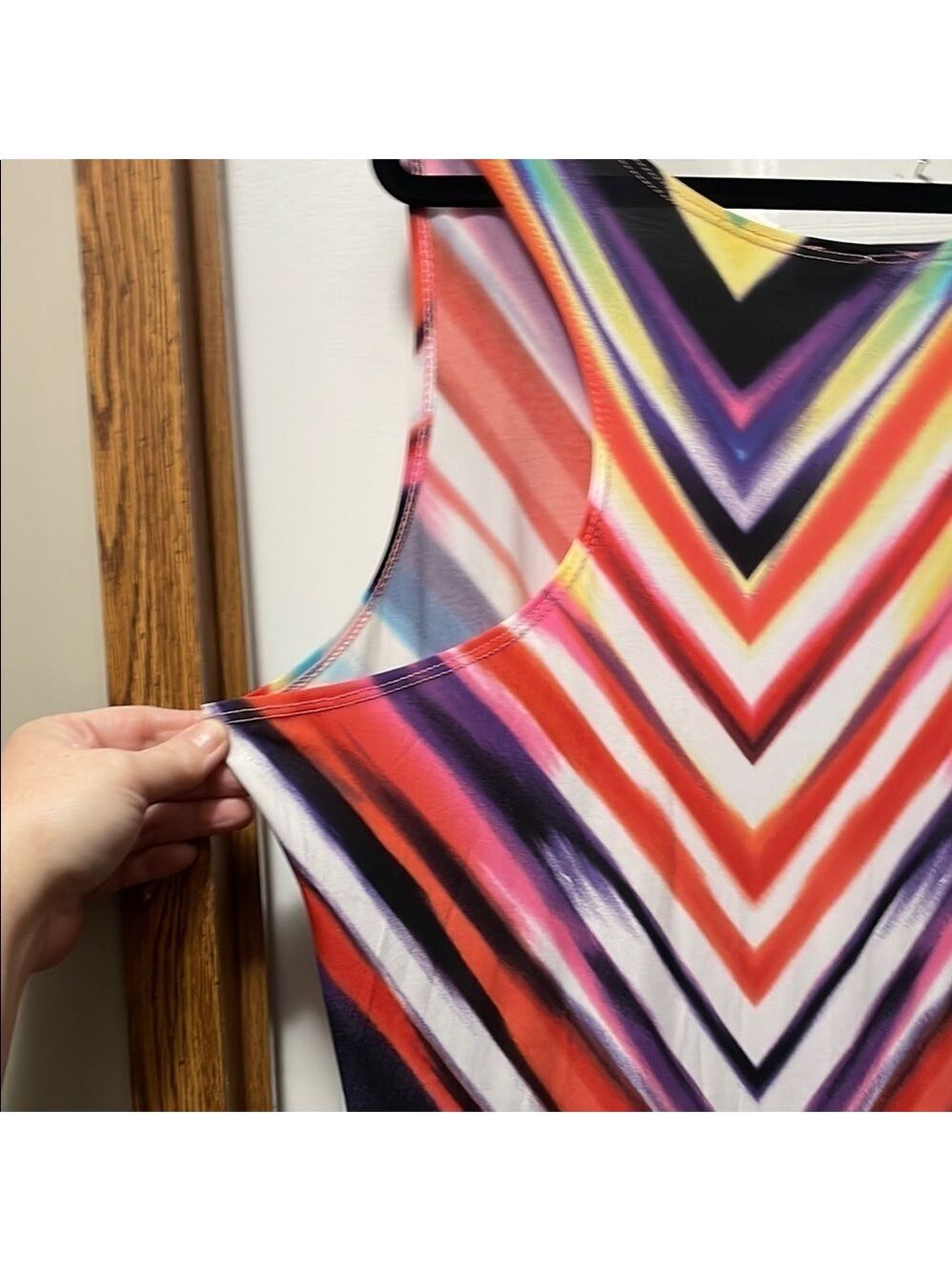 Pink and Blue Sleeveless Maxi Sundress for Resort Wear - Picture 5 of 6